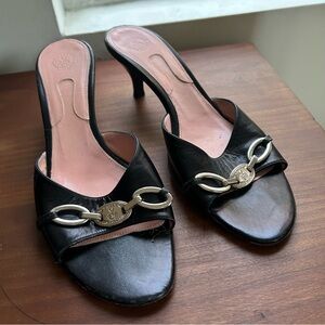 Bally peep toe kitten heel sandal